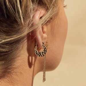 Luv AJ THE MINI HAMMERED SHEET HOOPS- GOLD NWT